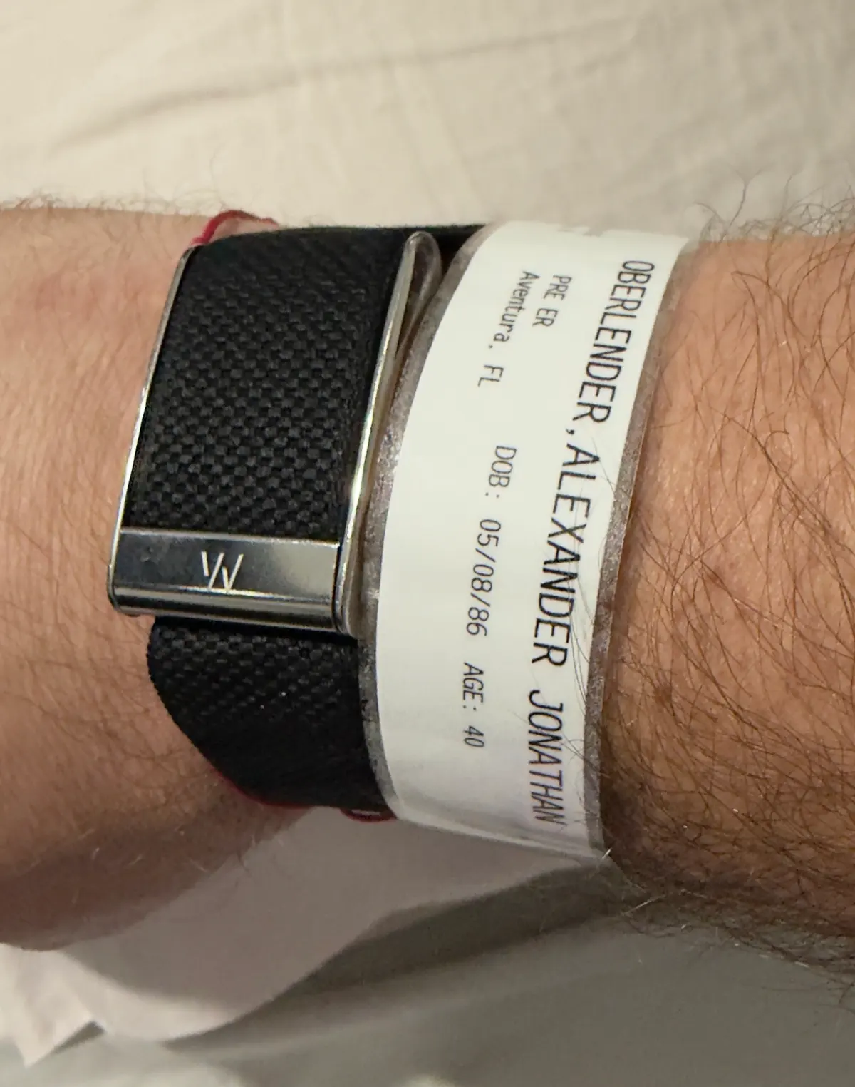 My admittance bracelet, did they have to remind me that I’m 40?