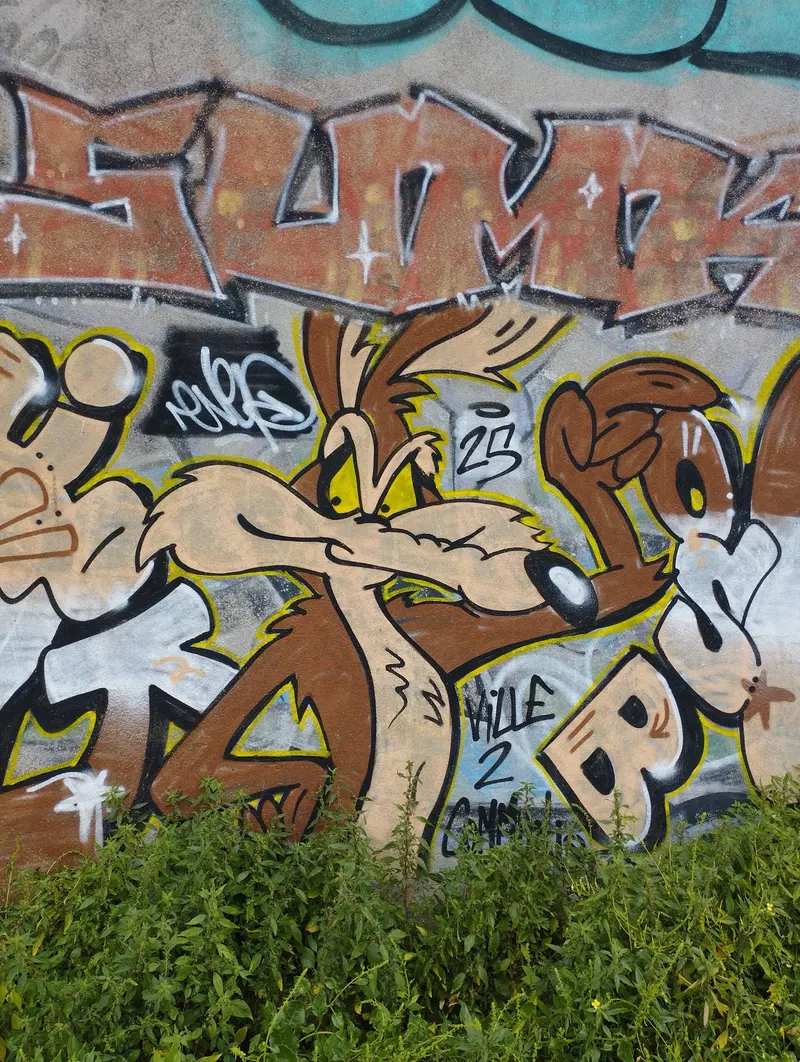 Représentation murale de Coyote, des Looney Tunes.
